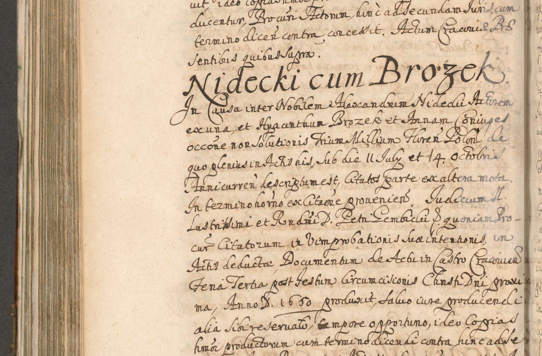 Zdjęcie nr 862 dla obiektu archiwalnego: Acta actorum, decretorum, sententiarum, erectionum, confirmationum, institutionum, resignationum, constitutionum, provisionum, quietationum, submissionum, protestationum, substitutionum R. D. Petri Gembicki, episcopi Cracoviensis, ducis Severiae in a. D. 1650 et 1651 acticatorum. Volumen V