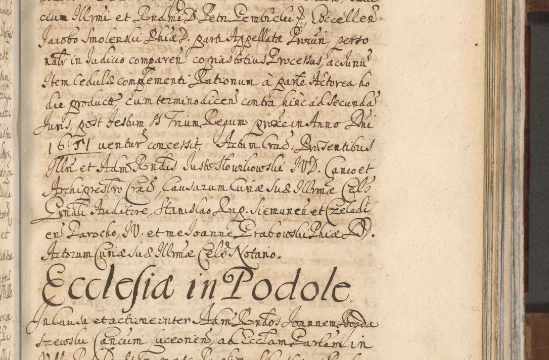 Zdjęcie nr 855 dla obiektu archiwalnego: Acta actorum, decretorum, sententiarum, erectionum, confirmationum, institutionum, resignationum, constitutionum, provisionum, quietationum, submissionum, protestationum, substitutionum R. D. Petri Gembicki, episcopi Cracoviensis, ducis Severiae in a. D. 1650 et 1651 acticatorum. Volumen V