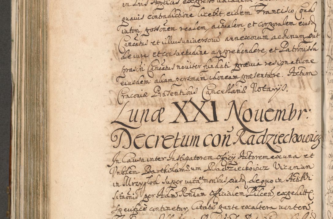 Zdjęcie nr 852 dla obiektu archiwalnego: Acta actorum, decretorum, sententiarum, erectionum, confirmationum, institutionum, resignationum, constitutionum, provisionum, quietationum, submissionum, protestationum, substitutionum R. D. Petri Gembicki, episcopi Cracoviensis, ducis Severiae in a. D. 1650 et 1651 acticatorum. Volumen V