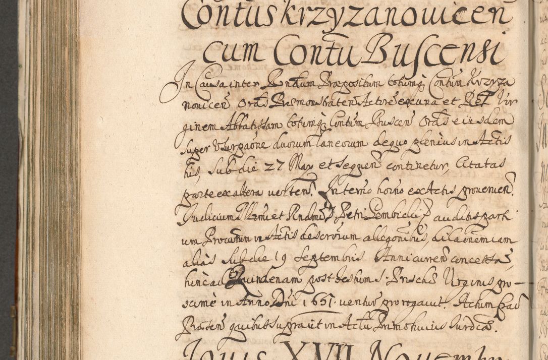 Zdjęcie nr 850 dla obiektu archiwalnego: Acta actorum, decretorum, sententiarum, erectionum, confirmationum, institutionum, resignationum, constitutionum, provisionum, quietationum, submissionum, protestationum, substitutionum R. D. Petri Gembicki, episcopi Cracoviensis, ducis Severiae in a. D. 1650 et 1651 acticatorum. Volumen V