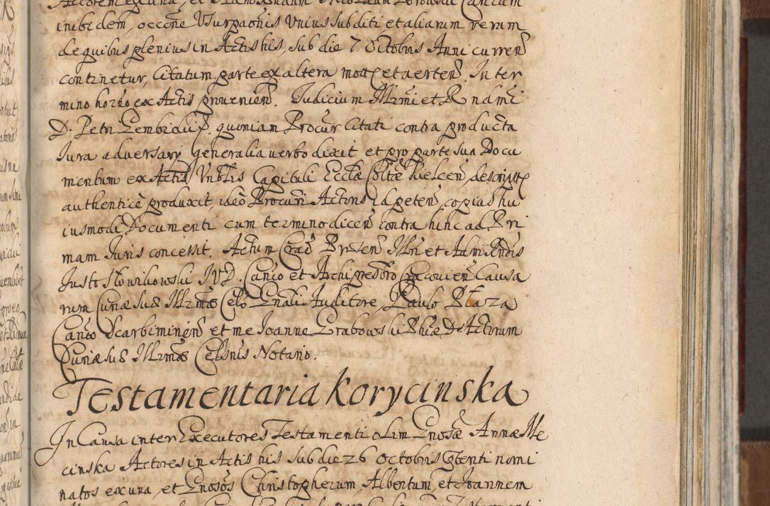 Zdjęcie nr 837 dla obiektu archiwalnego: Acta actorum, decretorum, sententiarum, erectionum, confirmationum, institutionum, resignationum, constitutionum, provisionum, quietationum, submissionum, protestationum, substitutionum R. D. Petri Gembicki, episcopi Cracoviensis, ducis Severiae in a. D. 1650 et 1651 acticatorum. Volumen V
