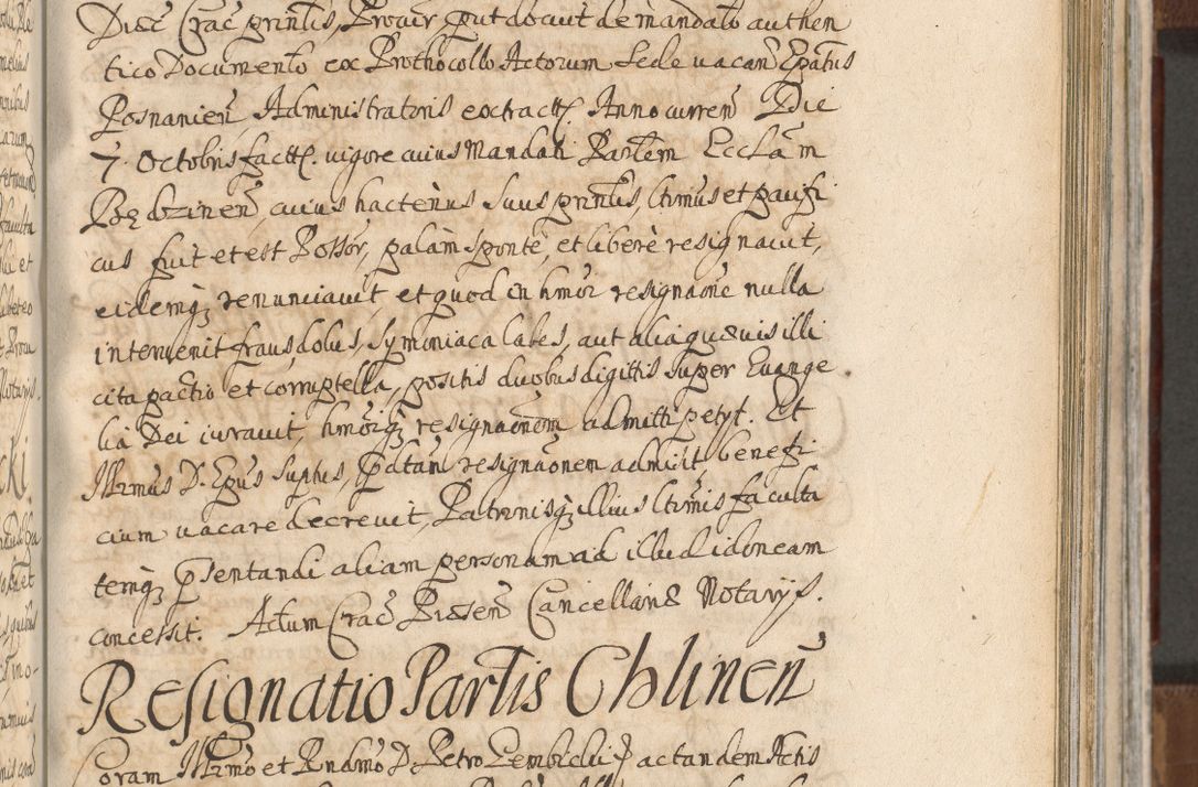 Zdjęcie nr 833 dla obiektu archiwalnego: Acta actorum, decretorum, sententiarum, erectionum, confirmationum, institutionum, resignationum, constitutionum, provisionum, quietationum, submissionum, protestationum, substitutionum R. D. Petri Gembicki, episcopi Cracoviensis, ducis Severiae in a. D. 1650 et 1651 acticatorum. Volumen V