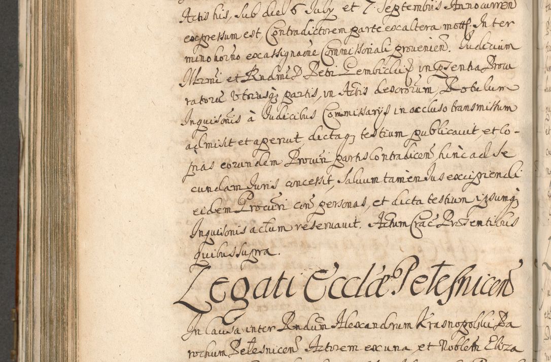 Zdjęcie nr 820 dla obiektu archiwalnego: Acta actorum, decretorum, sententiarum, erectionum, confirmationum, institutionum, resignationum, constitutionum, provisionum, quietationum, submissionum, protestationum, substitutionum R. D. Petri Gembicki, episcopi Cracoviensis, ducis Severiae in a. D. 1650 et 1651 acticatorum. Volumen V
