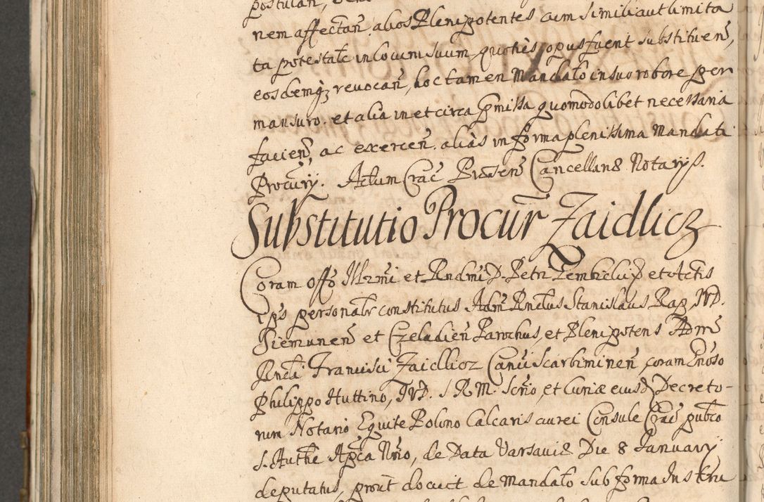 Zdjęcie nr 806 dla obiektu archiwalnego: Acta actorum, decretorum, sententiarum, erectionum, confirmationum, institutionum, resignationum, constitutionum, provisionum, quietationum, submissionum, protestationum, substitutionum R. D. Petri Gembicki, episcopi Cracoviensis, ducis Severiae in a. D. 1650 et 1651 acticatorum. Volumen V