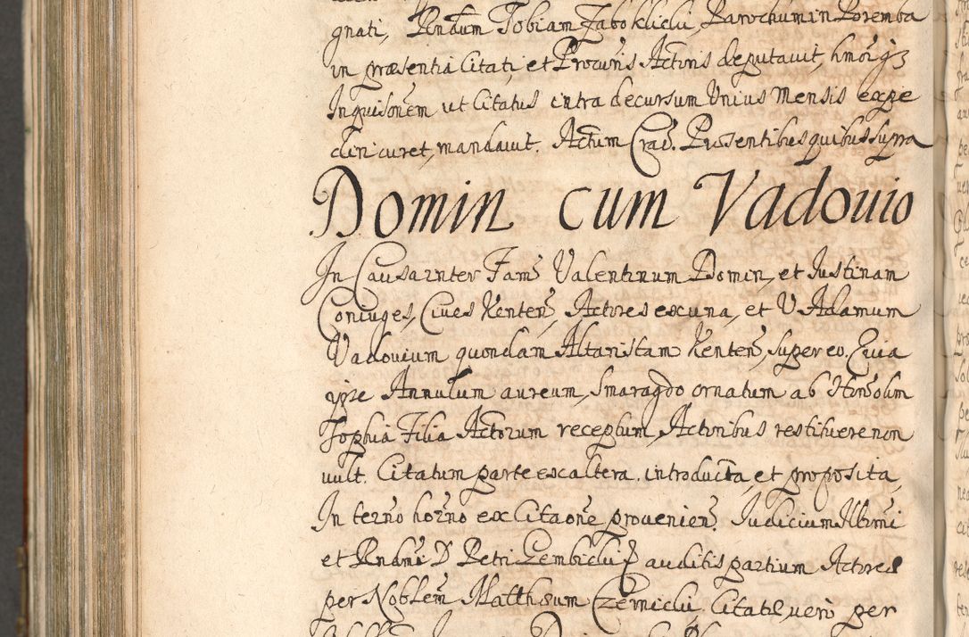 Zdjęcie nr 1203 dla obiektu archiwalnego: Acta actorum, decretorum, sententiarum, erectionum, confirmationum, institutionum, resignationum, constitutionum, provisionum, quietationum, submissionum, protestationum, substitutionum R. D. Petri Gembicki, episcopi Cracoviensis, ducis Severiae in a. D. 1650 et 1651 acticatorum. Volumen V