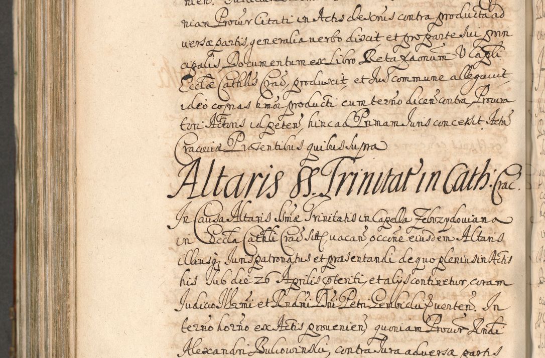 Zdjęcie nr 1205 dla obiektu archiwalnego: Acta actorum, decretorum, sententiarum, erectionum, confirmationum, institutionum, resignationum, constitutionum, provisionum, quietationum, submissionum, protestationum, substitutionum R. D. Petri Gembicki, episcopi Cracoviensis, ducis Severiae in a. D. 1650 et 1651 acticatorum. Volumen V