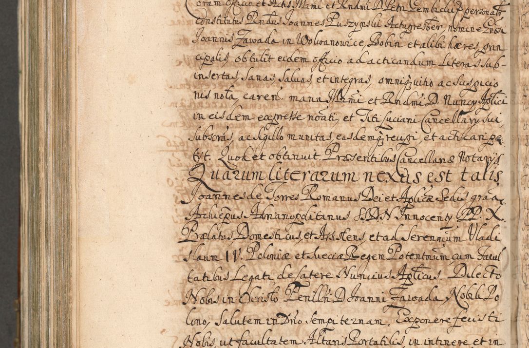 Zdjęcie nr 1195 dla obiektu archiwalnego: Acta actorum, decretorum, sententiarum, erectionum, confirmationum, institutionum, resignationum, constitutionum, provisionum, quietationum, submissionum, protestationum, substitutionum R. D. Petri Gembicki, episcopi Cracoviensis, ducis Severiae in a. D. 1650 et 1651 acticatorum. Volumen V