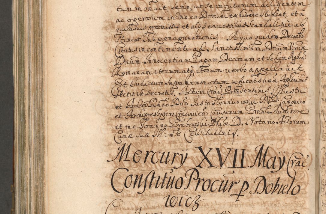 Zdjęcie nr 1193 dla obiektu archiwalnego: Acta actorum, decretorum, sententiarum, erectionum, confirmationum, institutionum, resignationum, constitutionum, provisionum, quietationum, submissionum, protestationum, substitutionum R. D. Petri Gembicki, episcopi Cracoviensis, ducis Severiae in a. D. 1650 et 1651 acticatorum. Volumen V