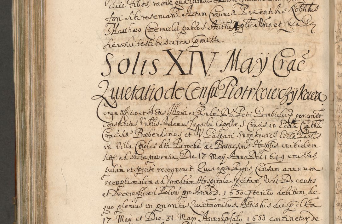 Zdjęcie nr 1191 dla obiektu archiwalnego: Acta actorum, decretorum, sententiarum, erectionum, confirmationum, institutionum, resignationum, constitutionum, provisionum, quietationum, submissionum, protestationum, substitutionum R. D. Petri Gembicki, episcopi Cracoviensis, ducis Severiae in a. D. 1650 et 1651 acticatorum. Volumen V