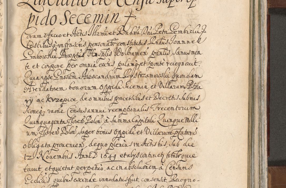Zdjęcie nr 1192 dla obiektu archiwalnego: Acta actorum, decretorum, sententiarum, erectionum, confirmationum, institutionum, resignationum, constitutionum, provisionum, quietationum, submissionum, protestationum, substitutionum R. D. Petri Gembicki, episcopi Cracoviensis, ducis Severiae in a. D. 1650 et 1651 acticatorum. Volumen V