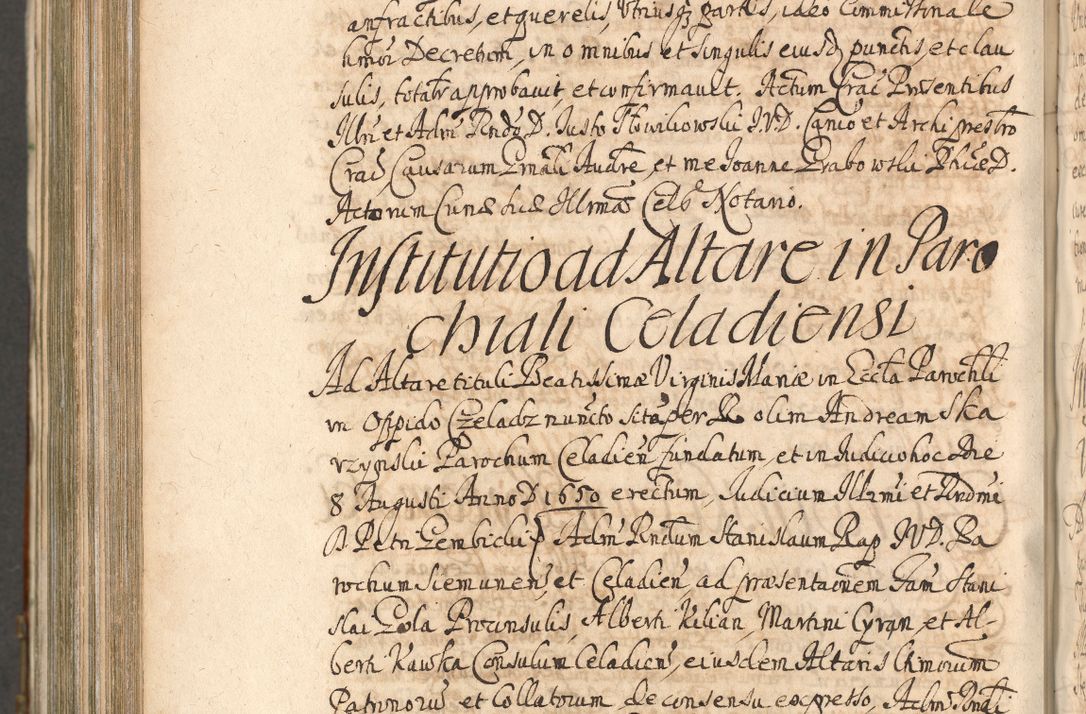 Zdjęcie nr 1179 dla obiektu archiwalnego: Acta actorum, decretorum, sententiarum, erectionum, confirmationum, institutionum, resignationum, constitutionum, provisionum, quietationum, submissionum, protestationum, substitutionum R. D. Petri Gembicki, episcopi Cracoviensis, ducis Severiae in a. D. 1650 et 1651 acticatorum. Volumen V