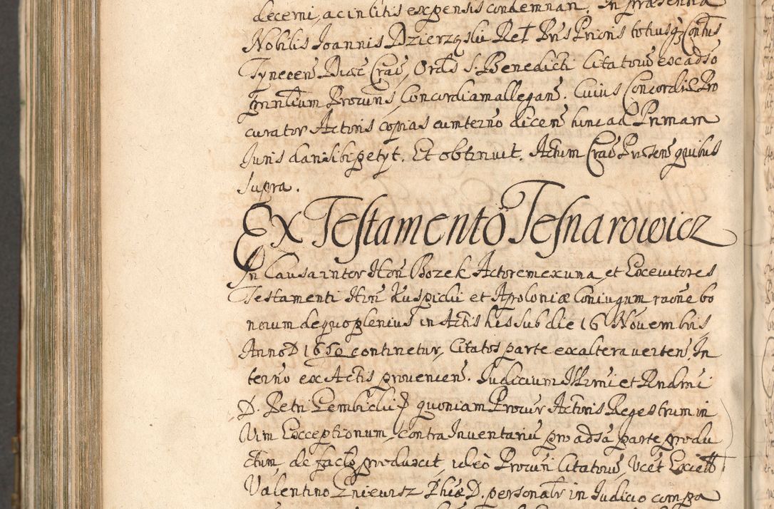Zdjęcie nr 1177 dla obiektu archiwalnego: Acta actorum, decretorum, sententiarum, erectionum, confirmationum, institutionum, resignationum, constitutionum, provisionum, quietationum, submissionum, protestationum, substitutionum R. D. Petri Gembicki, episcopi Cracoviensis, ducis Severiae in a. D. 1650 et 1651 acticatorum. Volumen V