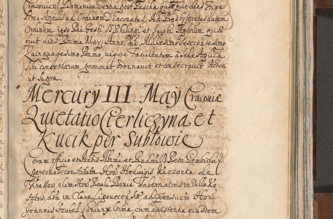 Zdjęcie nr 1172 dla obiektu archiwalnego: Acta actorum, decretorum, sententiarum, erectionum, confirmationum, institutionum, resignationum, constitutionum, provisionum, quietationum, submissionum, protestationum, substitutionum R. D. Petri Gembicki, episcopi Cracoviensis, ducis Severiae in a. D. 1650 et 1651 acticatorum. Volumen V