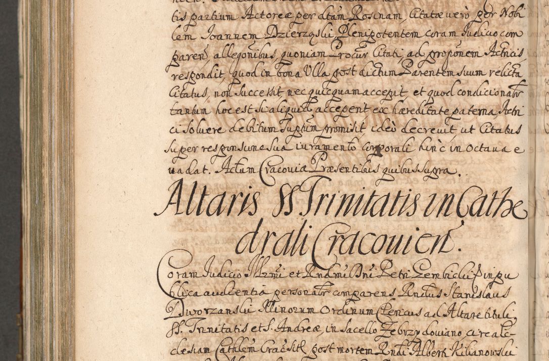 Zdjęcie nr 1149 dla obiektu archiwalnego: Acta actorum, decretorum, sententiarum, erectionum, confirmationum, institutionum, resignationum, constitutionum, provisionum, quietationum, submissionum, protestationum, substitutionum R. D. Petri Gembicki, episcopi Cracoviensis, ducis Severiae in a. D. 1650 et 1651 acticatorum. Volumen V