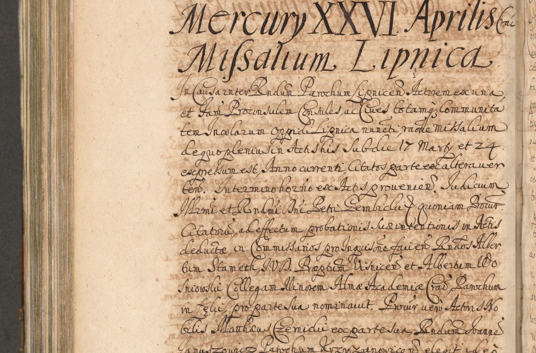 Zdjęcie nr 1147 dla obiektu archiwalnego: Acta actorum, decretorum, sententiarum, erectionum, confirmationum, institutionum, resignationum, constitutionum, provisionum, quietationum, submissionum, protestationum, substitutionum R. D. Petri Gembicki, episcopi Cracoviensis, ducis Severiae in a. D. 1650 et 1651 acticatorum. Volumen V