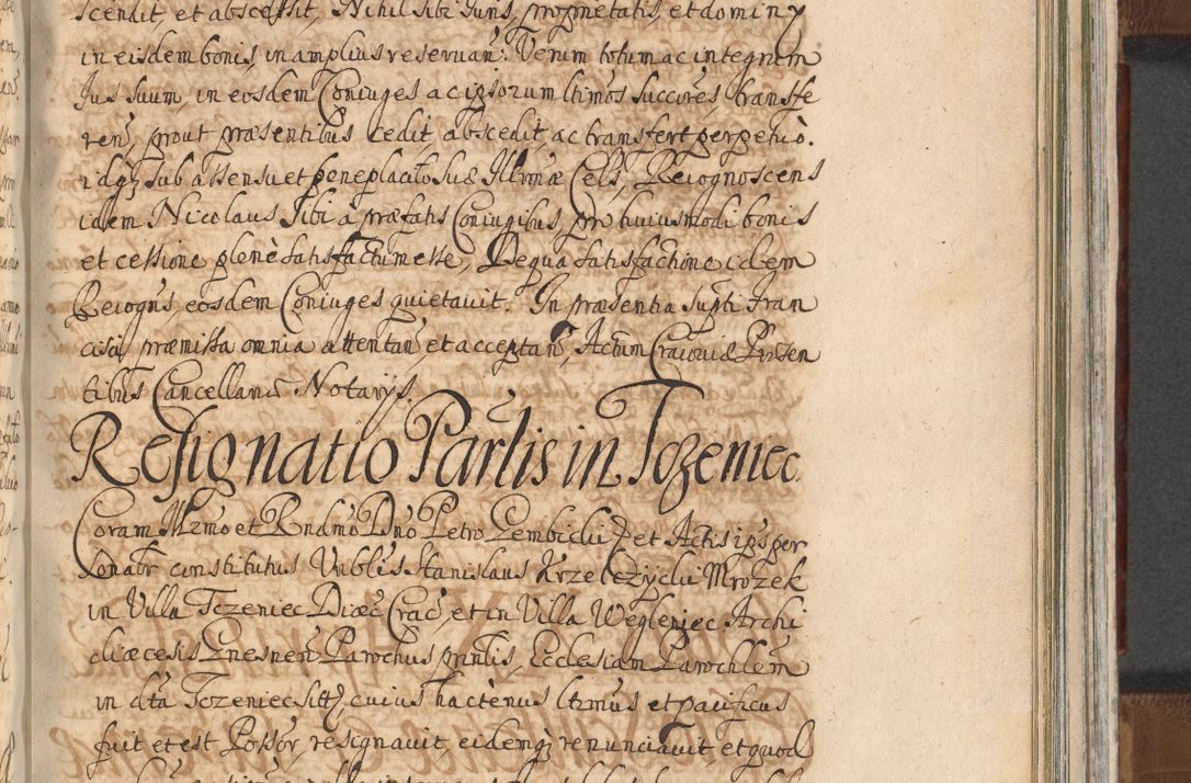Zdjęcie nr 1144 dla obiektu archiwalnego: Acta actorum, decretorum, sententiarum, erectionum, confirmationum, institutionum, resignationum, constitutionum, provisionum, quietationum, submissionum, protestationum, substitutionum R. D. Petri Gembicki, episcopi Cracoviensis, ducis Severiae in a. D. 1650 et 1651 acticatorum. Volumen V