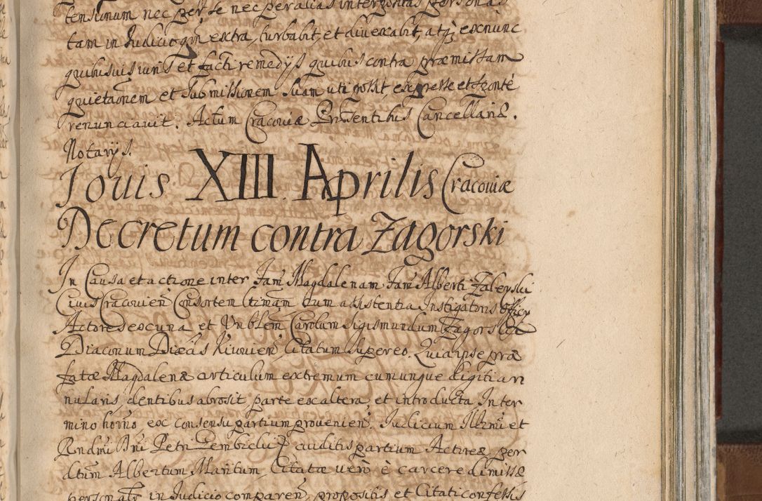 Zdjęcie nr 1138 dla obiektu archiwalnego: Acta actorum, decretorum, sententiarum, erectionum, confirmationum, institutionum, resignationum, constitutionum, provisionum, quietationum, submissionum, protestationum, substitutionum R. D. Petri Gembicki, episcopi Cracoviensis, ducis Severiae in a. D. 1650 et 1651 acticatorum. Volumen V