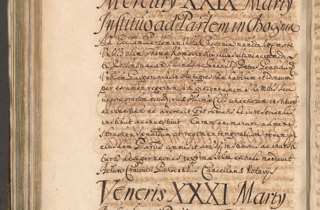Zdjęcie nr 1131 dla obiektu archiwalnego: Acta actorum, decretorum, sententiarum, erectionum, confirmationum, institutionum, resignationum, constitutionum, provisionum, quietationum, submissionum, protestationum, substitutionum R. D. Petri Gembicki, episcopi Cracoviensis, ducis Severiae in a. D. 1650 et 1651 acticatorum. Volumen V