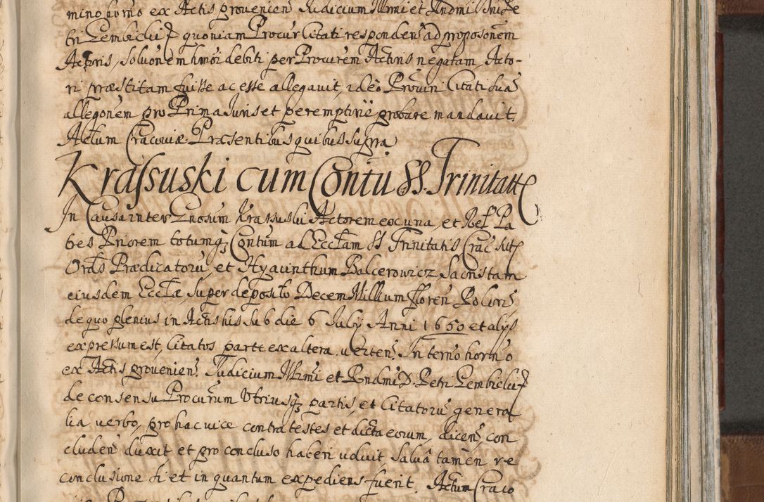 Zdjęcie nr 1112 dla obiektu archiwalnego: Acta actorum, decretorum, sententiarum, erectionum, confirmationum, institutionum, resignationum, constitutionum, provisionum, quietationum, submissionum, protestationum, substitutionum R. D. Petri Gembicki, episcopi Cracoviensis, ducis Severiae in a. D. 1650 et 1651 acticatorum. Volumen V