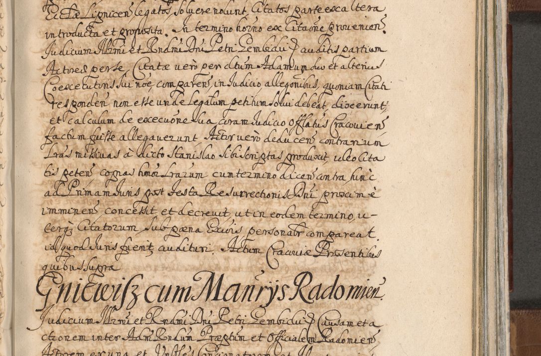 Zdjęcie nr 1110 dla obiektu archiwalnego: Acta actorum, decretorum, sententiarum, erectionum, confirmationum, institutionum, resignationum, constitutionum, provisionum, quietationum, submissionum, protestationum, substitutionum R. D. Petri Gembicki, episcopi Cracoviensis, ducis Severiae in a. D. 1650 et 1651 acticatorum. Volumen V