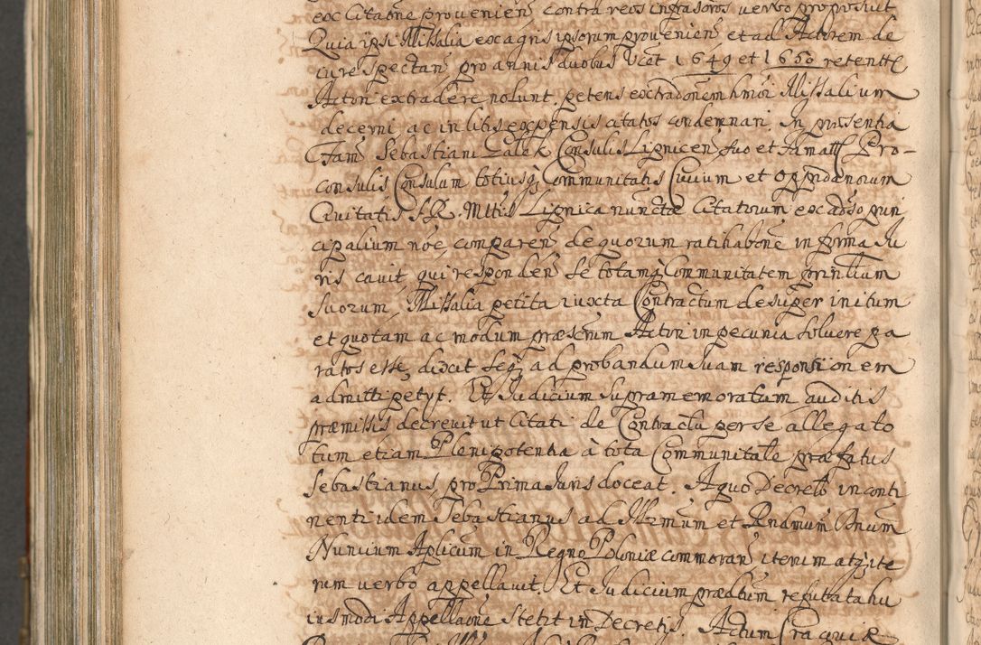 Zdjęcie nr 1107 dla obiektu archiwalnego: Acta actorum, decretorum, sententiarum, erectionum, confirmationum, institutionum, resignationum, constitutionum, provisionum, quietationum, submissionum, protestationum, substitutionum R. D. Petri Gembicki, episcopi Cracoviensis, ducis Severiae in a. D. 1650 et 1651 acticatorum. Volumen V