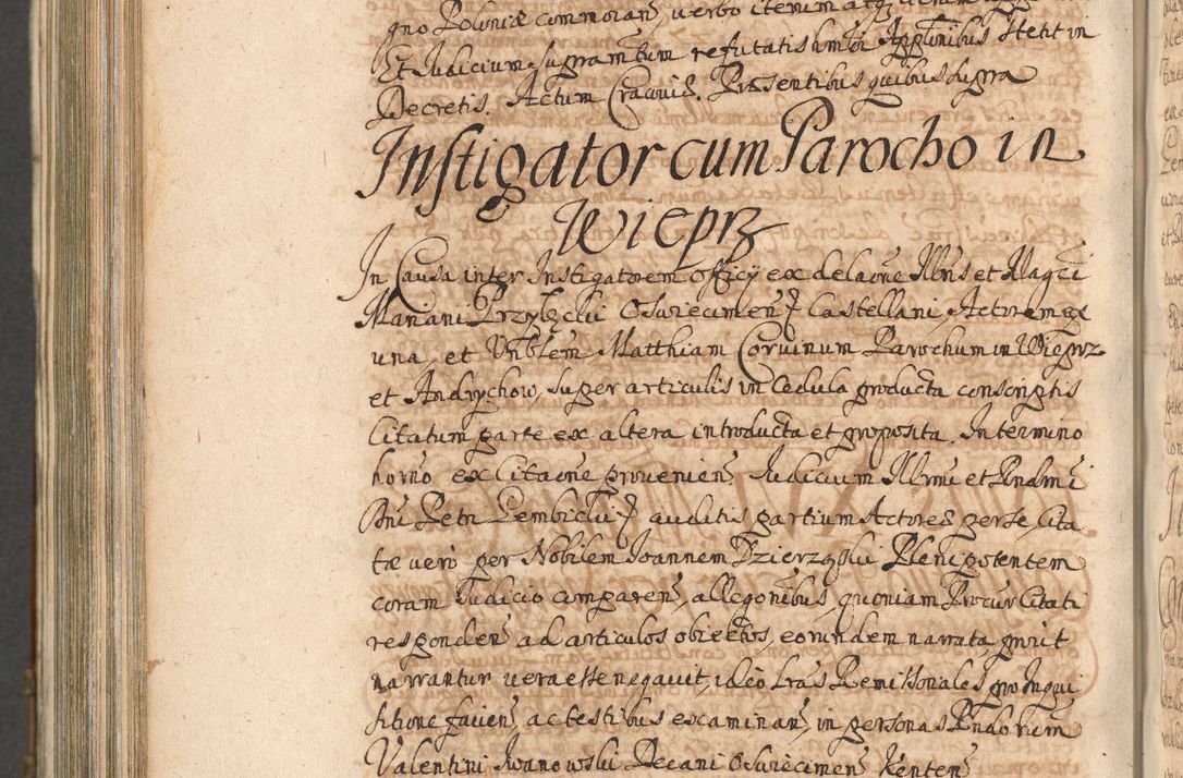 Zdjęcie nr 1105 dla obiektu archiwalnego: Acta actorum, decretorum, sententiarum, erectionum, confirmationum, institutionum, resignationum, constitutionum, provisionum, quietationum, submissionum, protestationum, substitutionum R. D. Petri Gembicki, episcopi Cracoviensis, ducis Severiae in a. D. 1650 et 1651 acticatorum. Volumen V