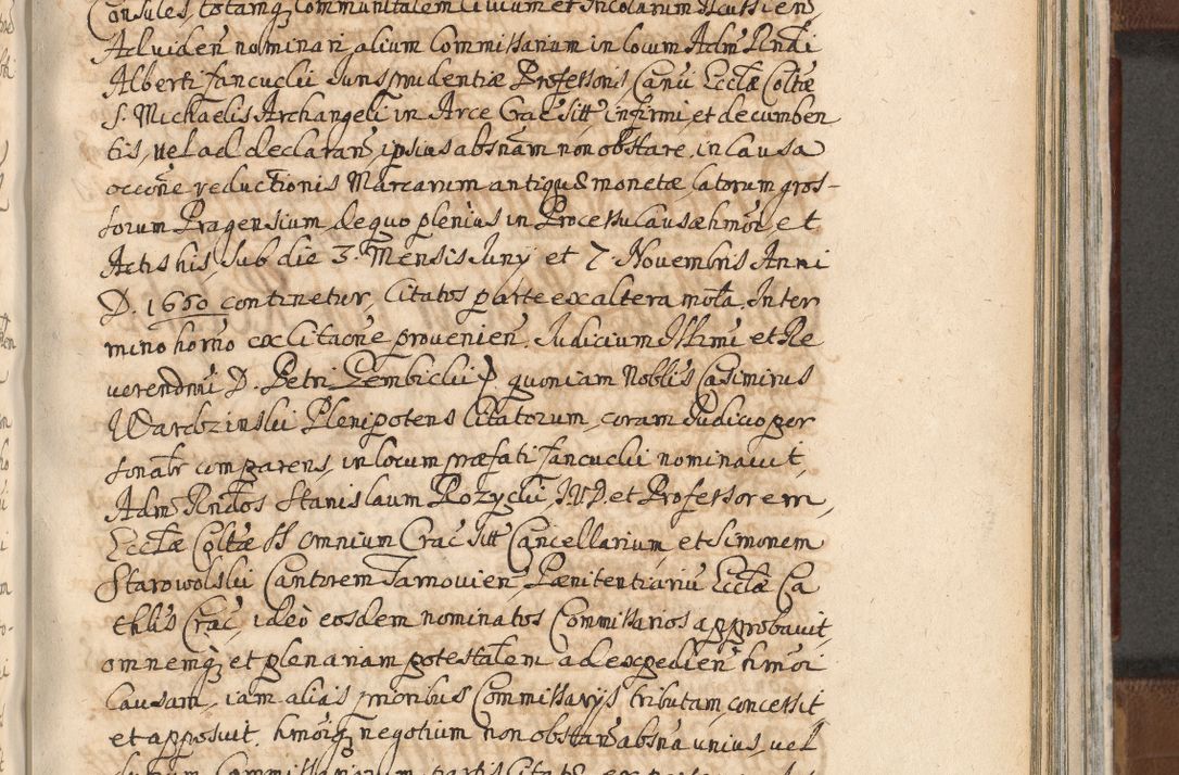 Zdjęcie nr 1098 dla obiektu archiwalnego: Acta actorum, decretorum, sententiarum, erectionum, confirmationum, institutionum, resignationum, constitutionum, provisionum, quietationum, submissionum, protestationum, substitutionum R. D. Petri Gembicki, episcopi Cracoviensis, ducis Severiae in a. D. 1650 et 1651 acticatorum. Volumen V