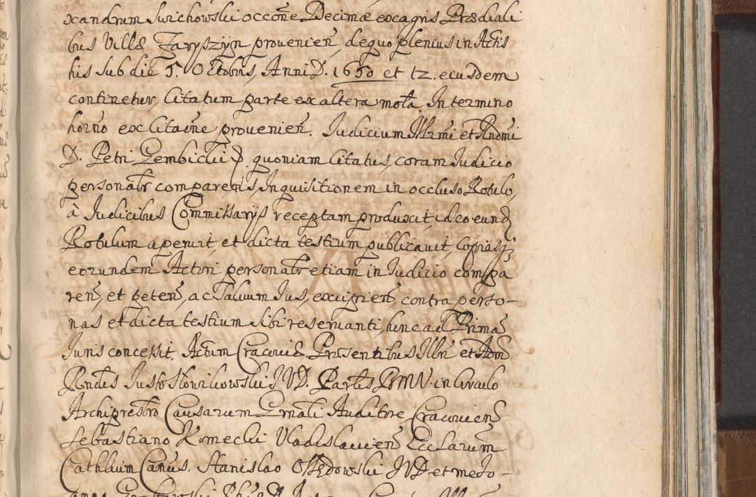 Zdjęcie nr 1094 dla obiektu archiwalnego: Acta actorum, decretorum, sententiarum, erectionum, confirmationum, institutionum, resignationum, constitutionum, provisionum, quietationum, submissionum, protestationum, substitutionum R. D. Petri Gembicki, episcopi Cracoviensis, ducis Severiae in a. D. 1650 et 1651 acticatorum. Volumen V
