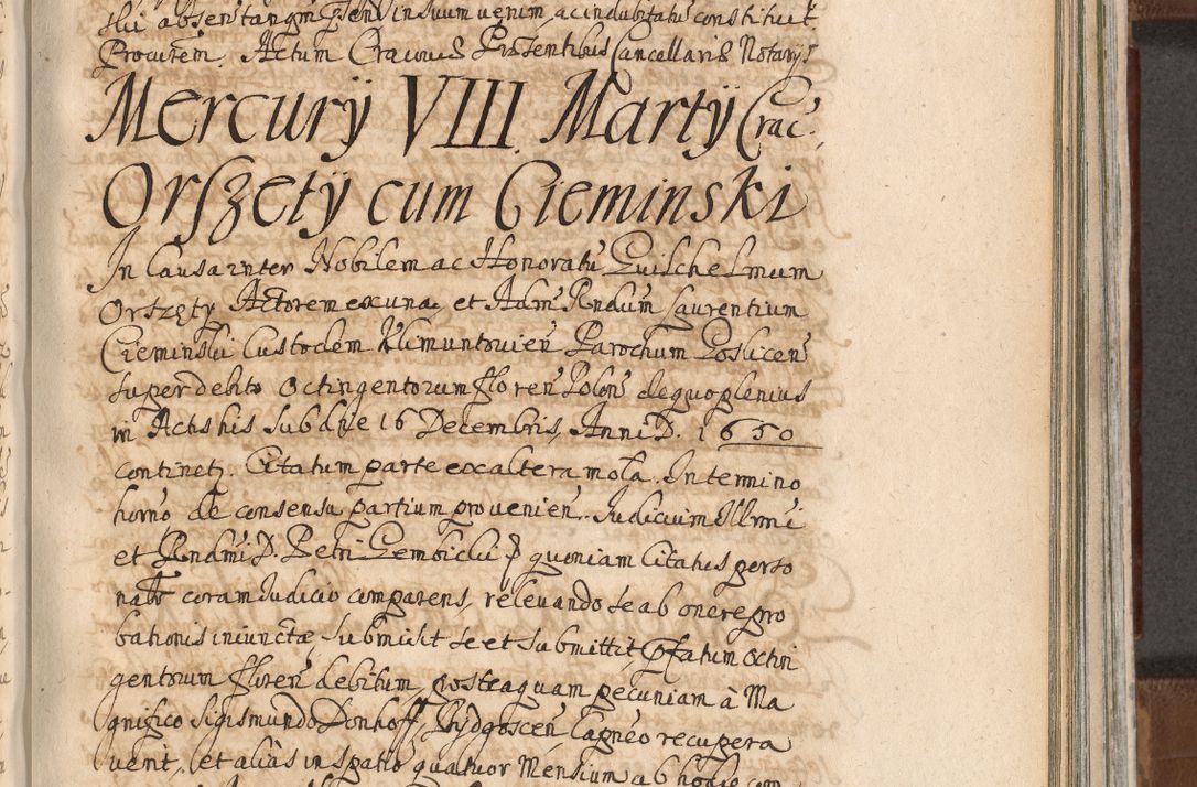 Zdjęcie nr 1090 dla obiektu archiwalnego: Acta actorum, decretorum, sententiarum, erectionum, confirmationum, institutionum, resignationum, constitutionum, provisionum, quietationum, submissionum, protestationum, substitutionum R. D. Petri Gembicki, episcopi Cracoviensis, ducis Severiae in a. D. 1650 et 1651 acticatorum. Volumen V