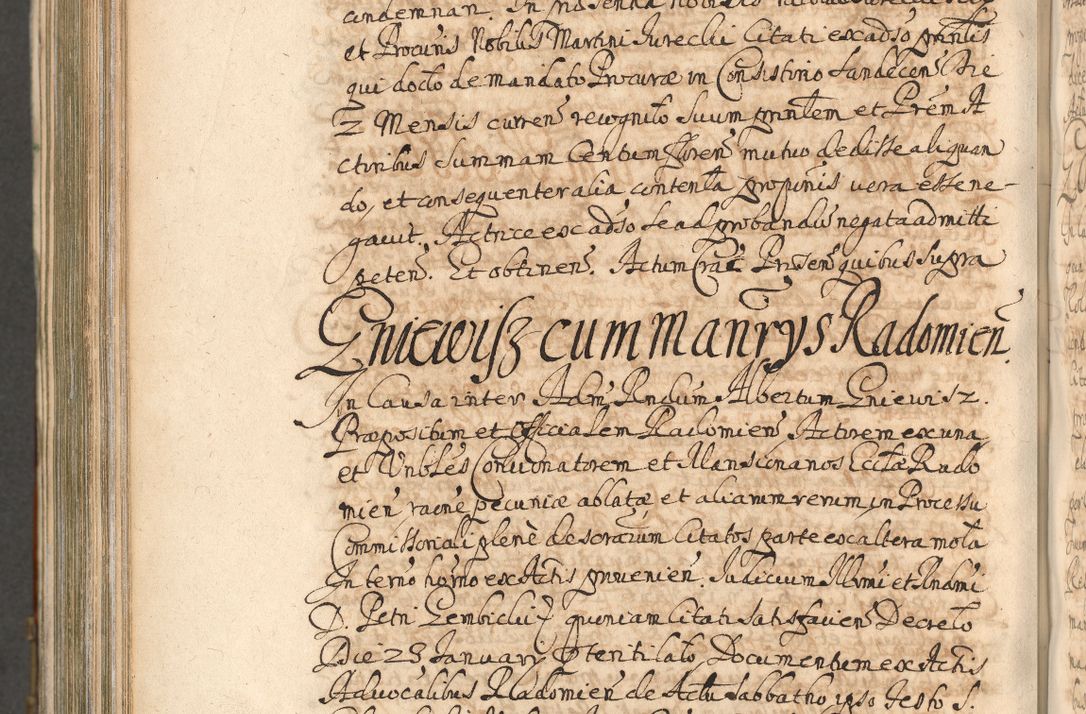 Zdjęcie nr 1085 dla obiektu archiwalnego: Acta actorum, decretorum, sententiarum, erectionum, confirmationum, institutionum, resignationum, constitutionum, provisionum, quietationum, submissionum, protestationum, substitutionum R. D. Petri Gembicki, episcopi Cracoviensis, ducis Severiae in a. D. 1650 et 1651 acticatorum. Volumen V