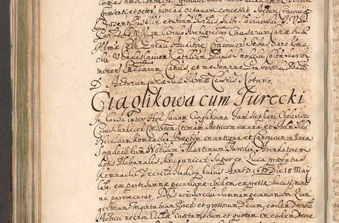 Zdjęcie nr 1083 dla obiektu archiwalnego: Acta actorum, decretorum, sententiarum, erectionum, confirmationum, institutionum, resignationum, constitutionum, provisionum, quietationum, submissionum, protestationum, substitutionum R. D. Petri Gembicki, episcopi Cracoviensis, ducis Severiae in a. D. 1650 et 1651 acticatorum. Volumen V