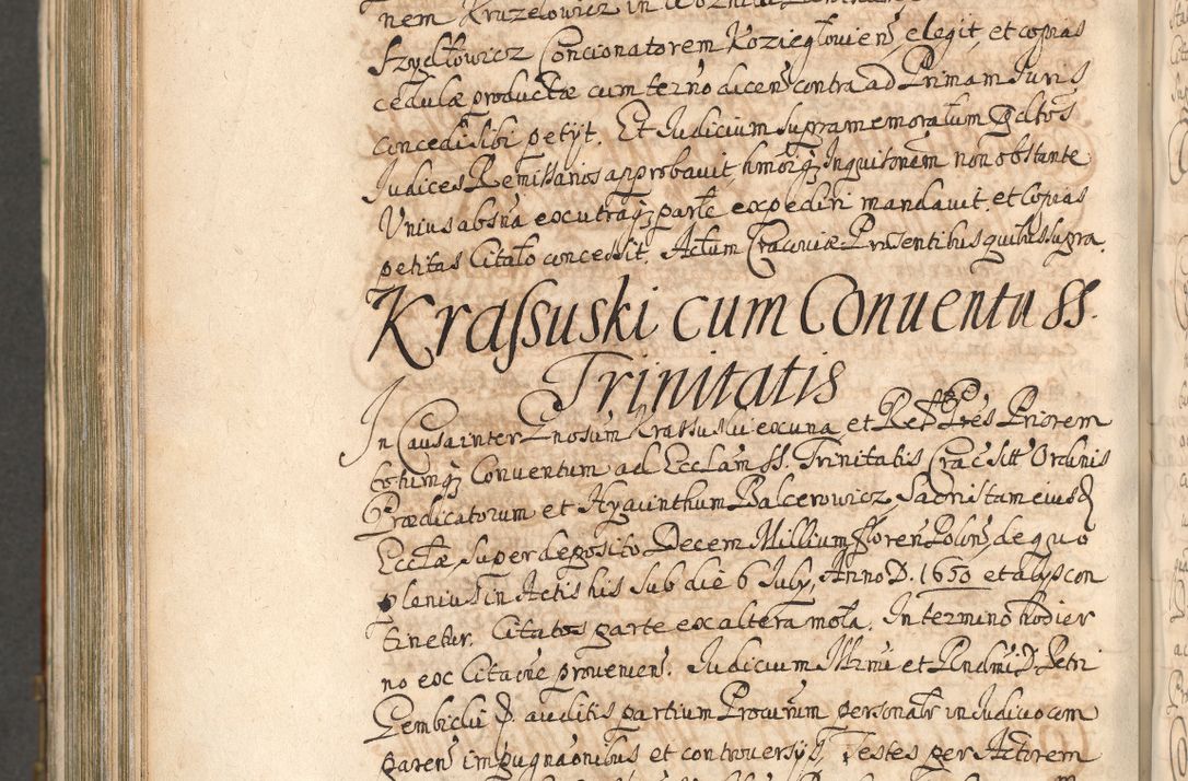 Zdjęcie nr 1079 dla obiektu archiwalnego: Acta actorum, decretorum, sententiarum, erectionum, confirmationum, institutionum, resignationum, constitutionum, provisionum, quietationum, submissionum, protestationum, substitutionum R. D. Petri Gembicki, episcopi Cracoviensis, ducis Severiae in a. D. 1650 et 1651 acticatorum. Volumen V