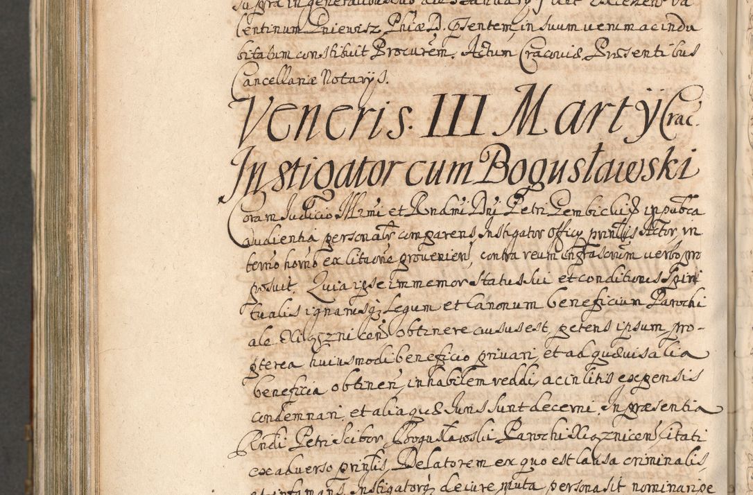 Zdjęcie nr 1077 dla obiektu archiwalnego: Acta actorum, decretorum, sententiarum, erectionum, confirmationum, institutionum, resignationum, constitutionum, provisionum, quietationum, submissionum, protestationum, substitutionum R. D. Petri Gembicki, episcopi Cracoviensis, ducis Severiae in a. D. 1650 et 1651 acticatorum. Volumen V