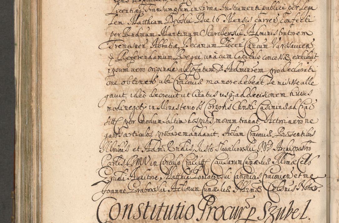 Zdjęcie nr 1057 dla obiektu archiwalnego: Acta actorum, decretorum, sententiarum, erectionum, confirmationum, institutionum, resignationum, constitutionum, provisionum, quietationum, submissionum, protestationum, substitutionum R. D. Petri Gembicki, episcopi Cracoviensis, ducis Severiae in a. D. 1650 et 1651 acticatorum. Volumen V