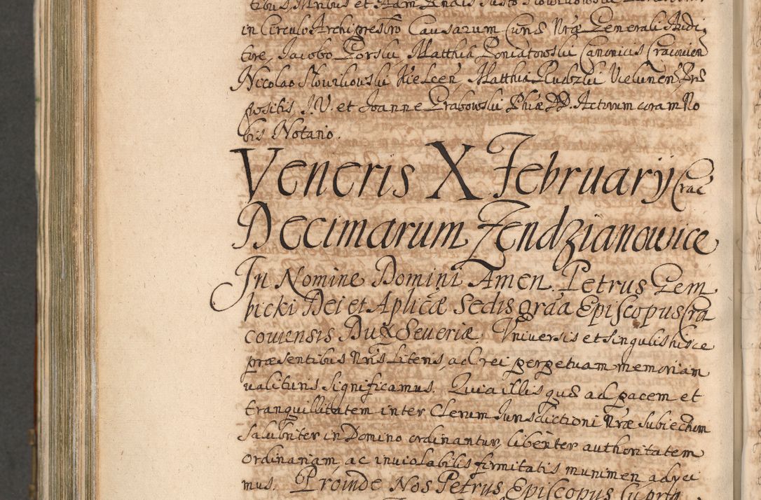 Zdjęcie nr 1047 dla obiektu archiwalnego: Acta actorum, decretorum, sententiarum, erectionum, confirmationum, institutionum, resignationum, constitutionum, provisionum, quietationum, submissionum, protestationum, substitutionum R. D. Petri Gembicki, episcopi Cracoviensis, ducis Severiae in a. D. 1650 et 1651 acticatorum. Volumen V