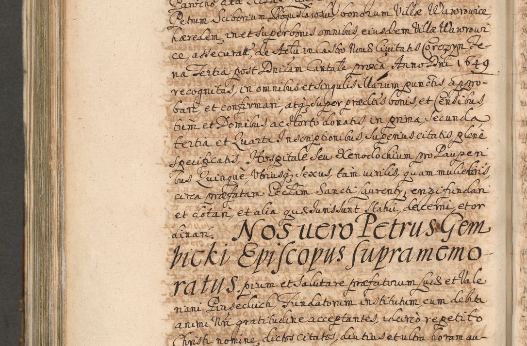 Zdjęcie nr 1045 dla obiektu archiwalnego: Acta actorum, decretorum, sententiarum, erectionum, confirmationum, institutionum, resignationum, constitutionum, provisionum, quietationum, submissionum, protestationum, substitutionum R. D. Petri Gembicki, episcopi Cracoviensis, ducis Severiae in a. D. 1650 et 1651 acticatorum. Volumen V