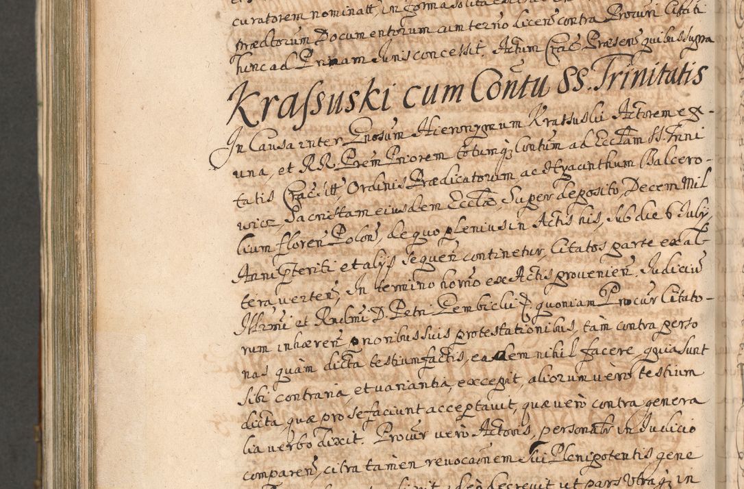 Zdjęcie nr 1029 dla obiektu archiwalnego: Acta actorum, decretorum, sententiarum, erectionum, confirmationum, institutionum, resignationum, constitutionum, provisionum, quietationum, submissionum, protestationum, substitutionum R. D. Petri Gembicki, episcopi Cracoviensis, ducis Severiae in a. D. 1650 et 1651 acticatorum. Volumen V