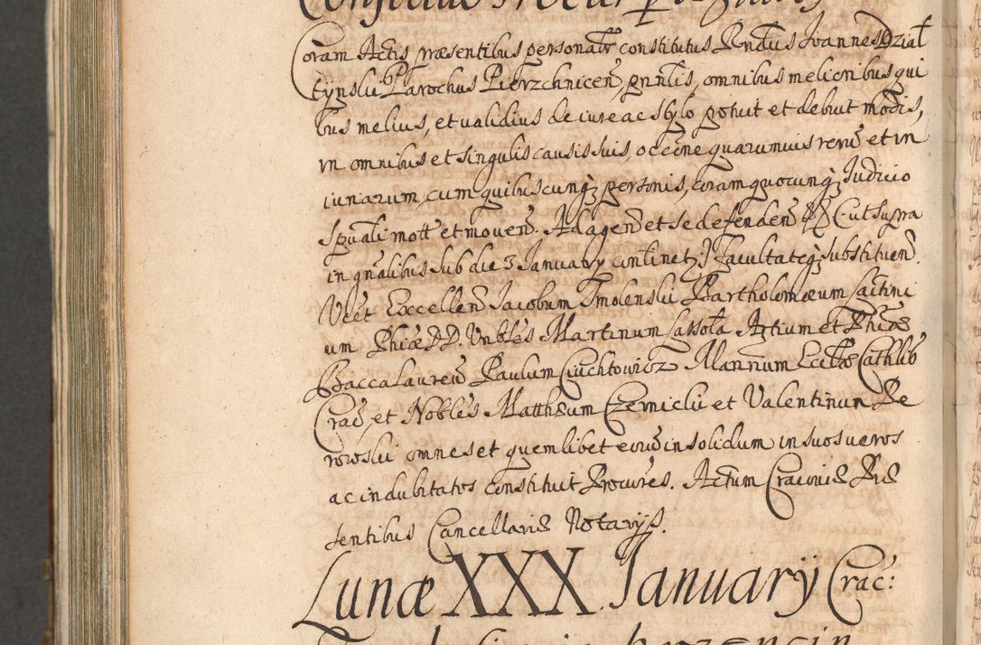 Zdjęcie nr 1017 dla obiektu archiwalnego: Acta actorum, decretorum, sententiarum, erectionum, confirmationum, institutionum, resignationum, constitutionum, provisionum, quietationum, submissionum, protestationum, substitutionum R. D. Petri Gembicki, episcopi Cracoviensis, ducis Severiae in a. D. 1650 et 1651 acticatorum. Volumen V
