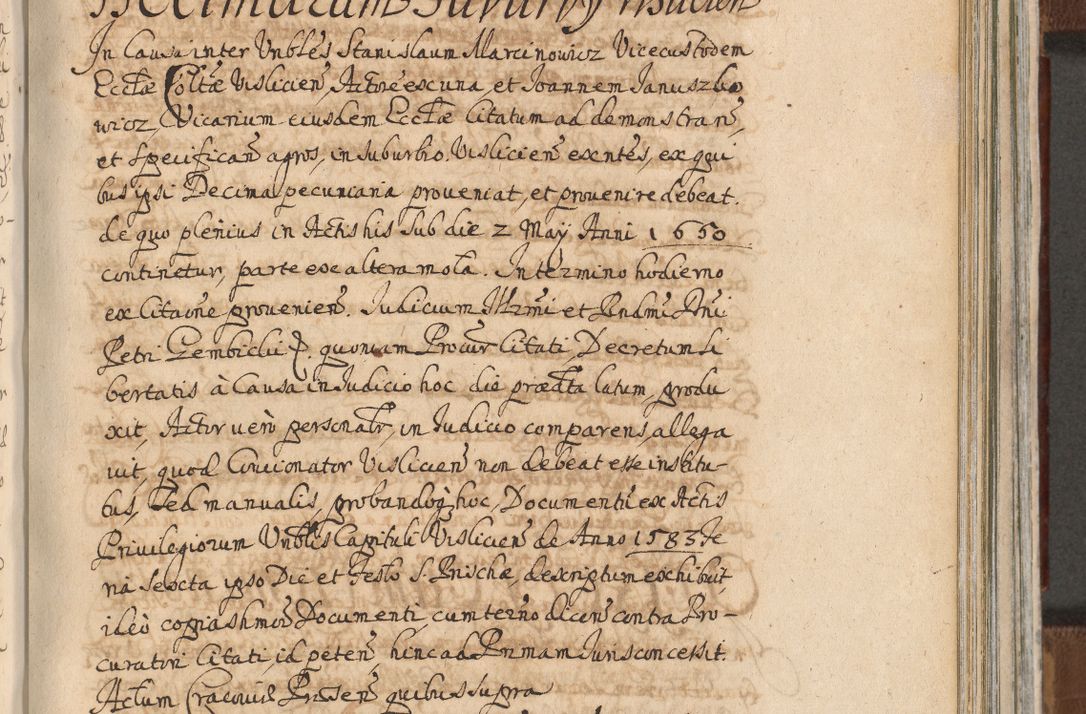 Zdjęcie nr 1014 dla obiektu archiwalnego: Acta actorum, decretorum, sententiarum, erectionum, confirmationum, institutionum, resignationum, constitutionum, provisionum, quietationum, submissionum, protestationum, substitutionum R. D. Petri Gembicki, episcopi Cracoviensis, ducis Severiae in a. D. 1650 et 1651 acticatorum. Volumen V