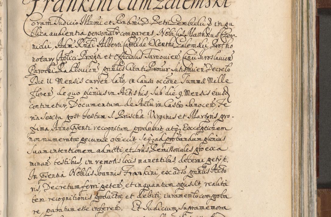 Zdjęcie nr 1012 dla obiektu archiwalnego: Acta actorum, decretorum, sententiarum, erectionum, confirmationum, institutionum, resignationum, constitutionum, provisionum, quietationum, submissionum, protestationum, substitutionum R. D. Petri Gembicki, episcopi Cracoviensis, ducis Severiae in a. D. 1650 et 1651 acticatorum. Volumen V