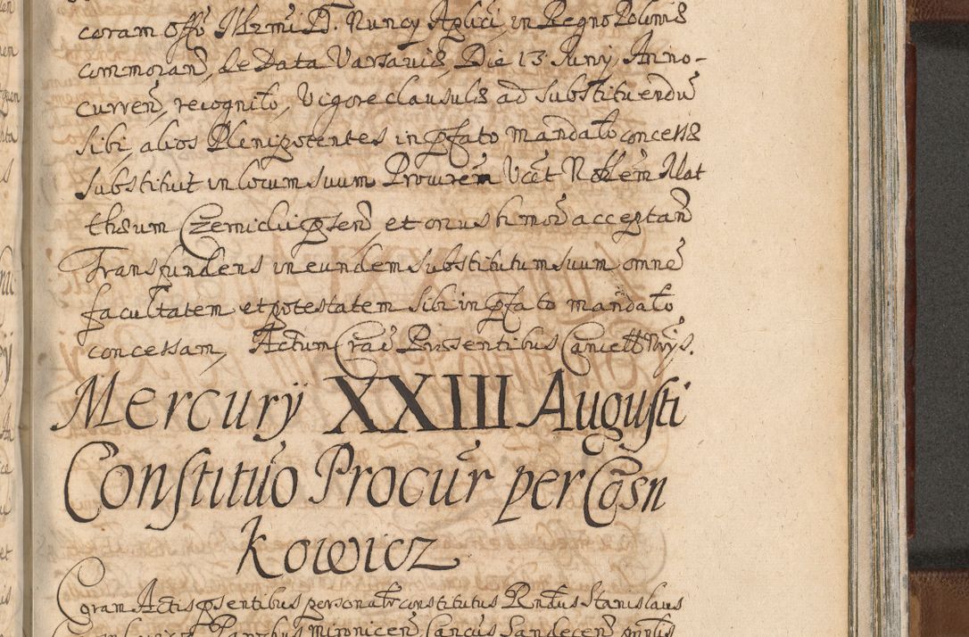 Zdjęcie nr 1403 dla obiektu archiwalnego: Acta actorum, decretorum, sententiarum, erectionum, confirmationum, institutionum, resignationum, constitutionum, provisionum, quietationum, submissionum, protestationum, substitutionum R. D. Petri Gembicki, episcopi Cracoviensis, ducis Severiae in a. D. 1650 et 1651 acticatorum. Volumen V