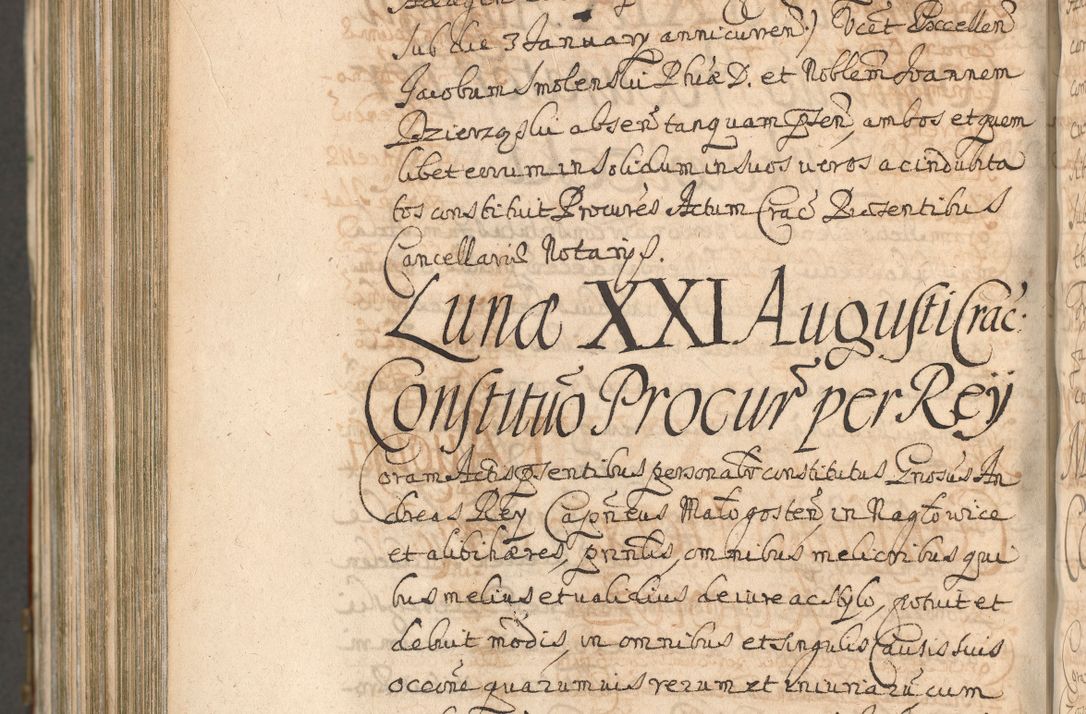 Zdjęcie nr 1402 dla obiektu archiwalnego: Acta actorum, decretorum, sententiarum, erectionum, confirmationum, institutionum, resignationum, constitutionum, provisionum, quietationum, submissionum, protestationum, substitutionum R. D. Petri Gembicki, episcopi Cracoviensis, ducis Severiae in a. D. 1650 et 1651 acticatorum. Volumen V