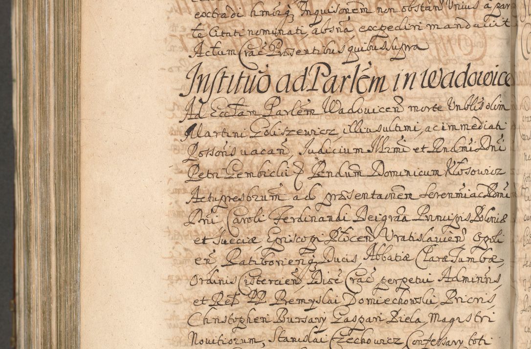 Zdjęcie nr 1400 dla obiektu archiwalnego: Acta actorum, decretorum, sententiarum, erectionum, confirmationum, institutionum, resignationum, constitutionum, provisionum, quietationum, submissionum, protestationum, substitutionum R. D. Petri Gembicki, episcopi Cracoviensis, ducis Severiae in a. D. 1650 et 1651 acticatorum. Volumen V