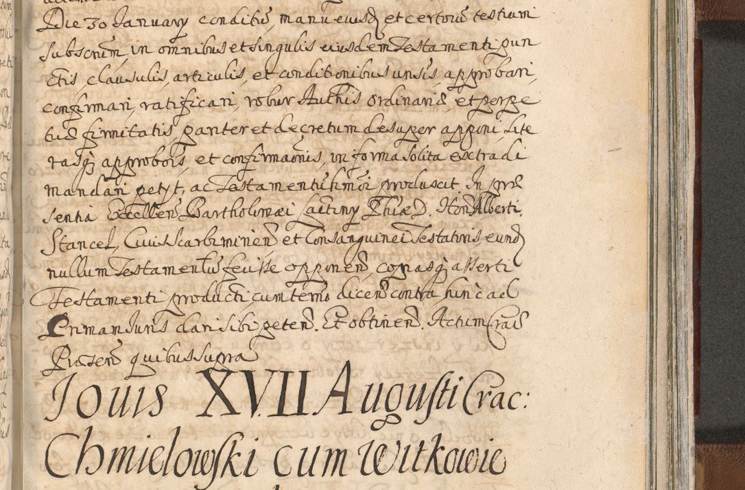 Zdjęcie nr 1389 dla obiektu archiwalnego: Acta actorum, decretorum, sententiarum, erectionum, confirmationum, institutionum, resignationum, constitutionum, provisionum, quietationum, submissionum, protestationum, substitutionum R. D. Petri Gembicki, episcopi Cracoviensis, ducis Severiae in a. D. 1650 et 1651 acticatorum. Volumen V