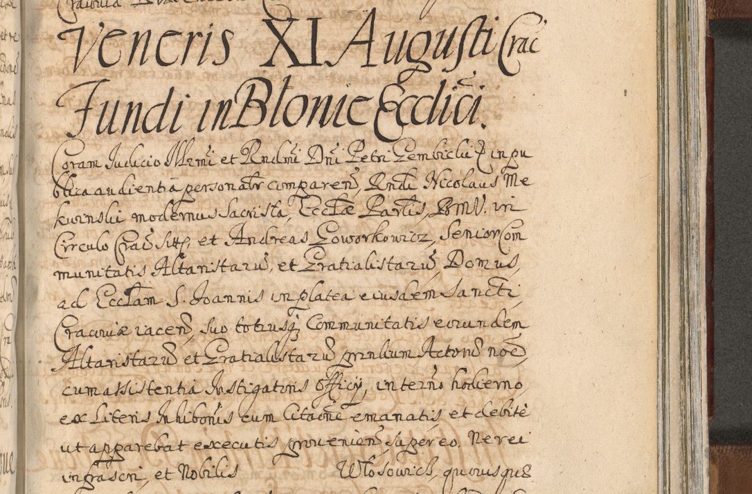 Zdjęcie nr 1377 dla obiektu archiwalnego: Acta actorum, decretorum, sententiarum, erectionum, confirmationum, institutionum, resignationum, constitutionum, provisionum, quietationum, submissionum, protestationum, substitutionum R. D. Petri Gembicki, episcopi Cracoviensis, ducis Severiae in a. D. 1650 et 1651 acticatorum. Volumen V