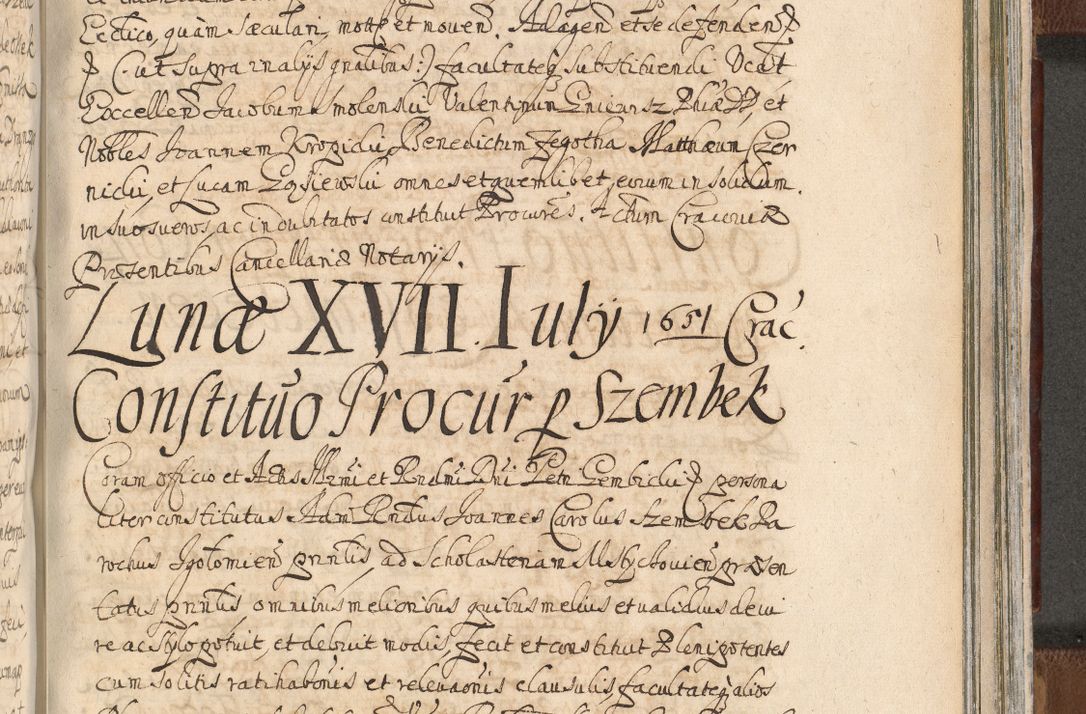 Zdjęcie nr 1353 dla obiektu archiwalnego: Acta actorum, decretorum, sententiarum, erectionum, confirmationum, institutionum, resignationum, constitutionum, provisionum, quietationum, submissionum, protestationum, substitutionum R. D. Petri Gembicki, episcopi Cracoviensis, ducis Severiae in a. D. 1650 et 1651 acticatorum. Volumen V
