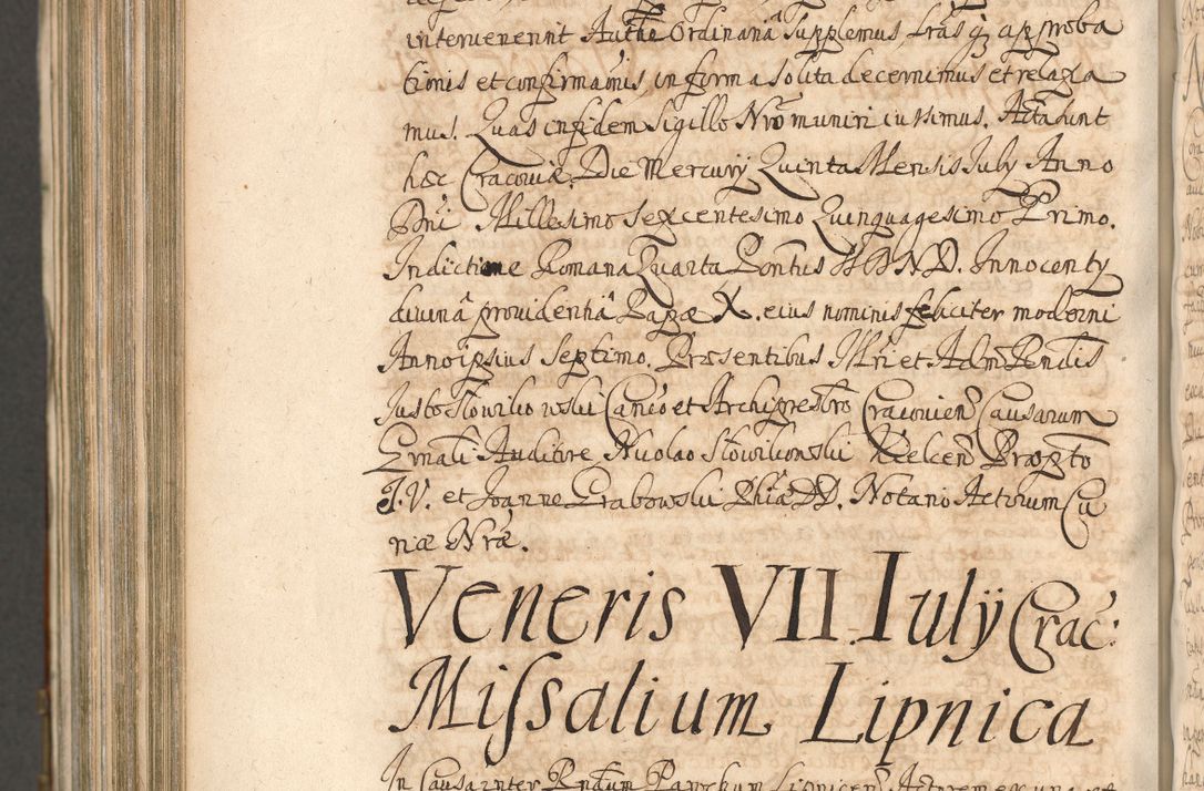 Zdjęcie nr 1322 dla obiektu archiwalnego: Acta actorum, decretorum, sententiarum, erectionum, confirmationum, institutionum, resignationum, constitutionum, provisionum, quietationum, submissionum, protestationum, substitutionum R. D. Petri Gembicki, episcopi Cracoviensis, ducis Severiae in a. D. 1650 et 1651 acticatorum. Volumen V