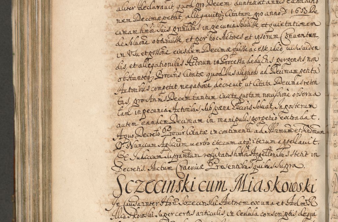 Zdjęcie nr 1318 dla obiektu archiwalnego: Acta actorum, decretorum, sententiarum, erectionum, confirmationum, institutionum, resignationum, constitutionum, provisionum, quietationum, submissionum, protestationum, substitutionum R. D. Petri Gembicki, episcopi Cracoviensis, ducis Severiae in a. D. 1650 et 1651 acticatorum. Volumen V