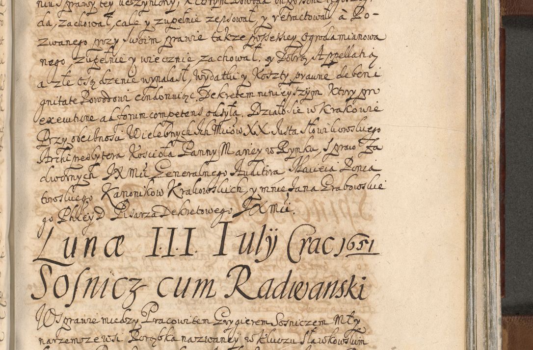 Zdjęcie nr 1313 dla obiektu archiwalnego: Acta actorum, decretorum, sententiarum, erectionum, confirmationum, institutionum, resignationum, constitutionum, provisionum, quietationum, submissionum, protestationum, substitutionum R. D. Petri Gembicki, episcopi Cracoviensis, ducis Severiae in a. D. 1650 et 1651 acticatorum. Volumen V