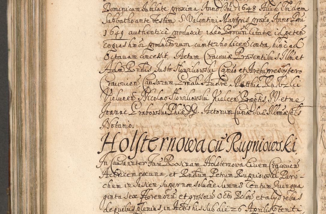 Zdjęcie nr 1276 dla obiektu archiwalnego: Acta actorum, decretorum, sententiarum, erectionum, confirmationum, institutionum, resignationum, constitutionum, provisionum, quietationum, submissionum, protestationum, substitutionum R. D. Petri Gembicki, episcopi Cracoviensis, ducis Severiae in a. D. 1650 et 1651 acticatorum. Volumen V
